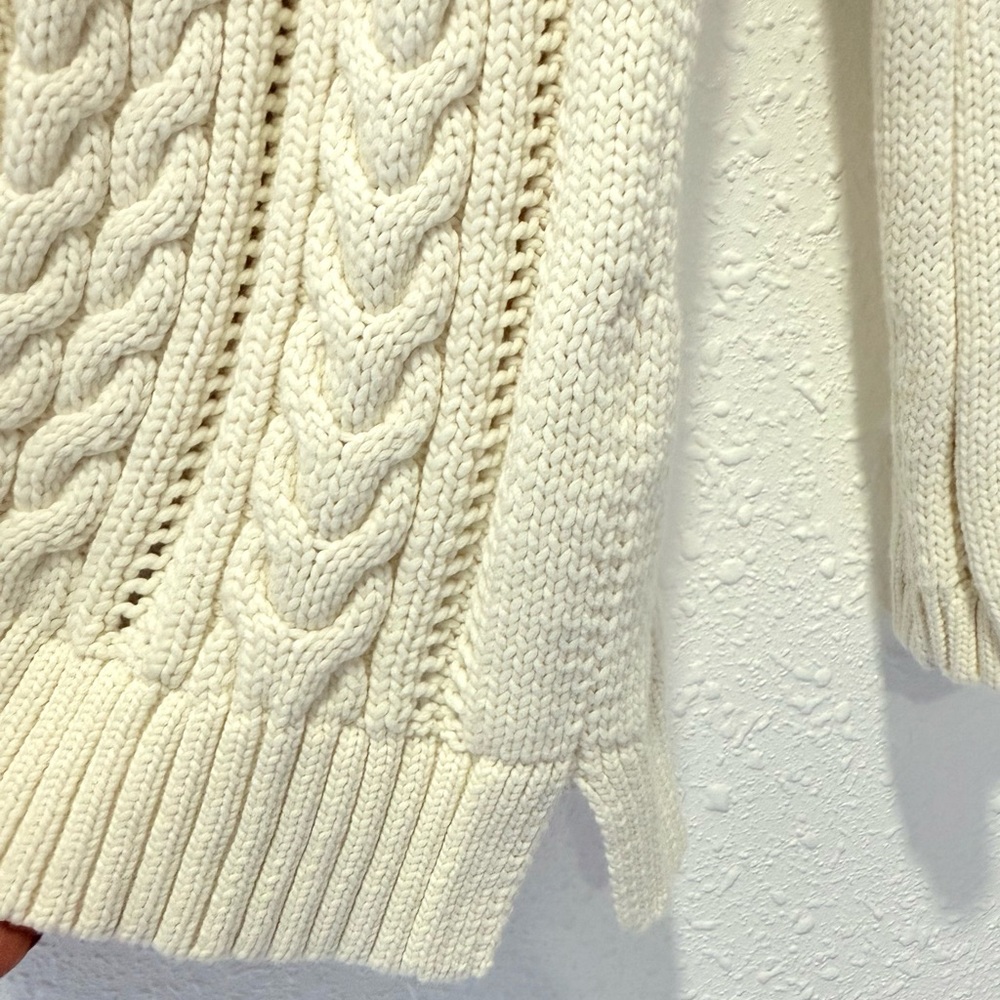 Talbots Ivory Cable Knit Sweater MP - Picture 5 of 8